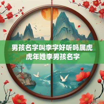 男孩名字叫李字好听吗属虎 蛇年姓李男孩名字