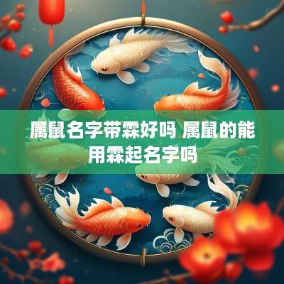 属鼠名字带霖好吗 属鼠的能用霖起名字吗