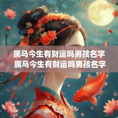属马今生有财运吗男孩名字 属马今生有财运吗男孩名字怎么取