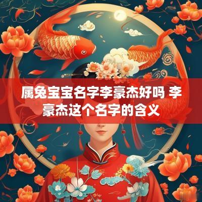 属兔宝宝名字李豪杰好吗 李豪杰这个名字的含义