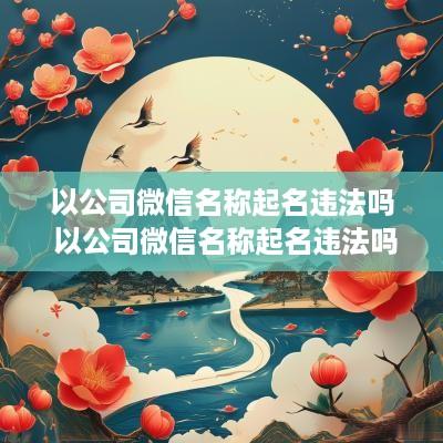 以公司微信名称起名违法吗 以公司微信名称起名违法吗知乎