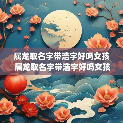 属龙取名字带浩字好吗女孩 属龙取名字带浩字好吗女孩子