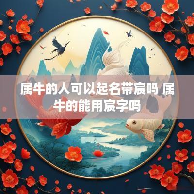 属牛的人可以起名带宸吗 属牛的能用宸字吗