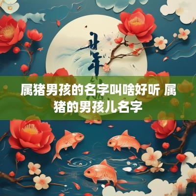 属猪男孩的名字叫啥好听 属猪的男孩儿名字