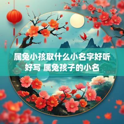 属兔小孩取什么小名字好听好写 属兔孩子的小名