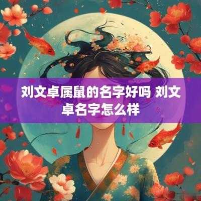 刘文卓属鼠的名字好吗 刘文卓名字怎么样