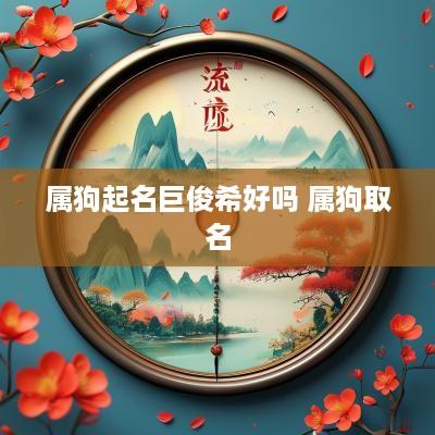 属狗起名巨俊希好吗 属狗取名