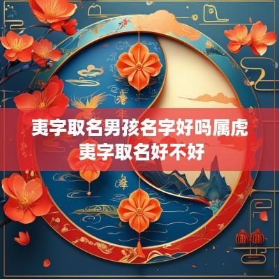 夷字取名男孩名字好吗属虎 夷字取名好不好