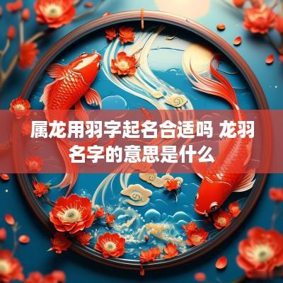 属龙用羽字起名合适吗 龙羽名字的意思是什么