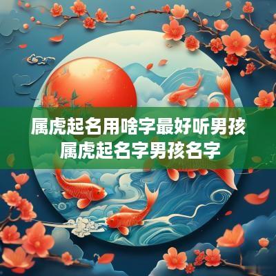 属虎起名用啥字最好听男孩 属虎起名字男孩名字
