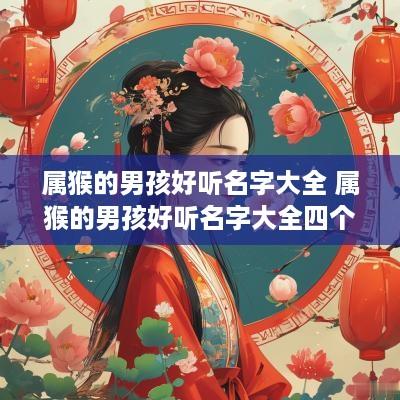 属猴的男孩好听名字大全 属猴的男孩好听名字大全四个字