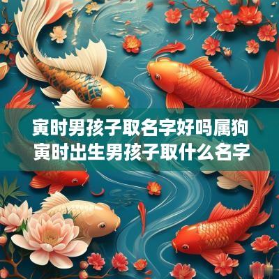 寅时男孩子取名字好吗属狗 寅时出生男孩子取什么名字好