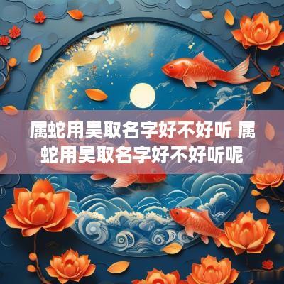 属蛇用昊取名字好不好听 属蛇用昊取名字好不好听呢
