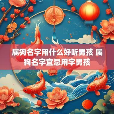 属狗名字用什么好听男孩 属狗名字宜忌用字男孩