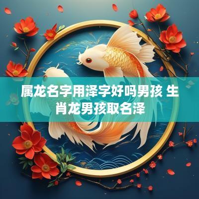 属龙名字用泽字好吗男孩 生肖龙男孩取名泽