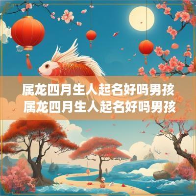属龙四月生人起名好吗男孩 属龙四月生人起名好吗男孩名字