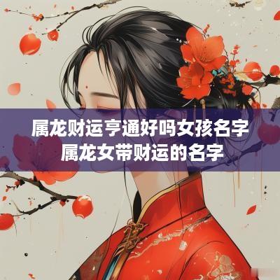 属龙财运亨通好吗女孩名字 属龙女带财运的名字