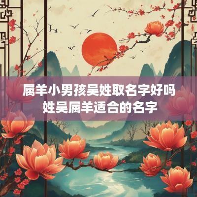 属羊小男孩吴姓取名字好吗 姓吴属羊适合的名字