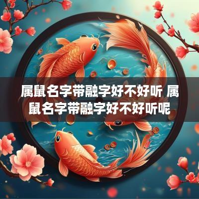 属鼠名字带融字好不好听 属鼠名字带融字好不好听呢