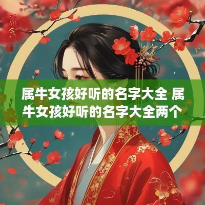 属牛女孩好听的名字大全 属牛女孩好听的名字大全两个字