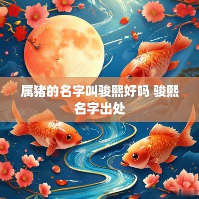 属猪的名字叫骏熙好吗 骏熙名字出处