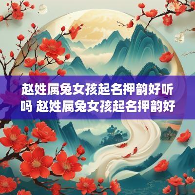 赵姓属兔女孩起名押韵好听吗 赵姓属兔女孩起名押韵好听吗