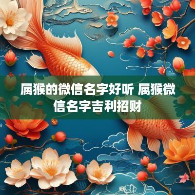 属猴的微信名字好听 属猴微信名字吉利招财