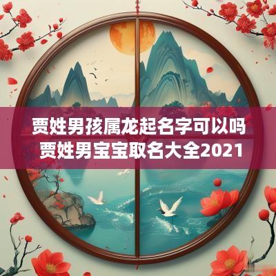 贾姓男孩属龙起名字可以吗 贾姓男宝宝取名大全2025
