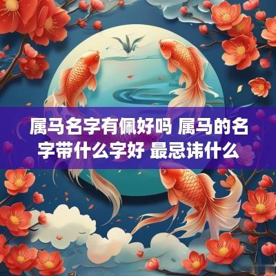 属马名字有佩好吗 属马的名字带什么字好 最忌讳什么