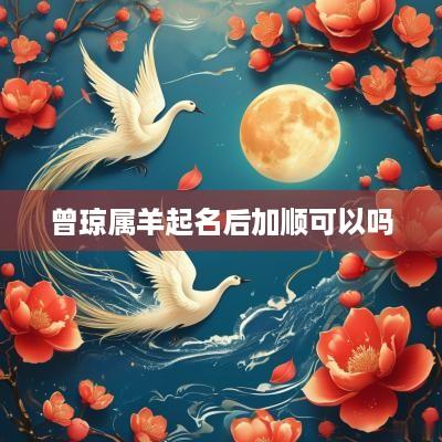 曾琼属羊起名后加顺可以吗