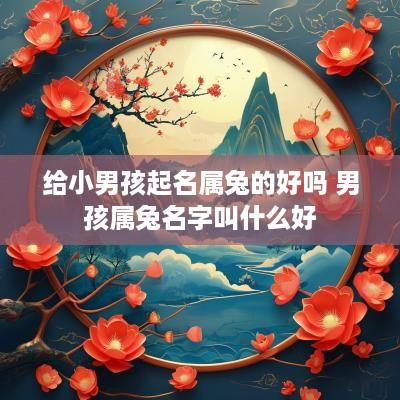 给小男孩起名属兔的好吗 男孩属兔名字叫什么好