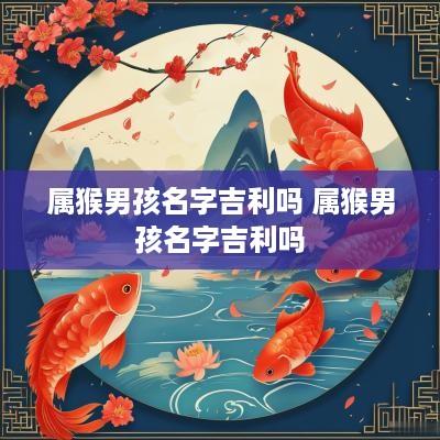 属猴男孩名字吉利吗 属猴男孩名字吉利吗