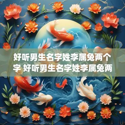 好听男生名字姓李属兔两个字 好听男生名字姓李属兔两个字怎么取