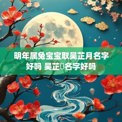 明年属兔宝宝取吴芷月名字好吗 吴芷玥名字好吗