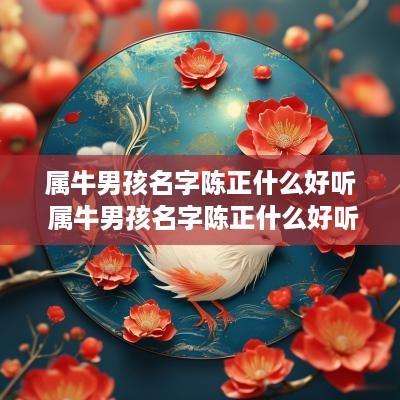 属牛男孩名字陈正什么好听 属牛男孩名字陈正什么好听点