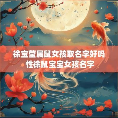 徐宝莹属鼠女孩取名字好吗 性徐鼠宝宝女孩名字