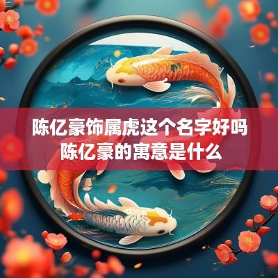 陈亿豪饰属虎这个名字好吗 陈亿豪的寓意是什么