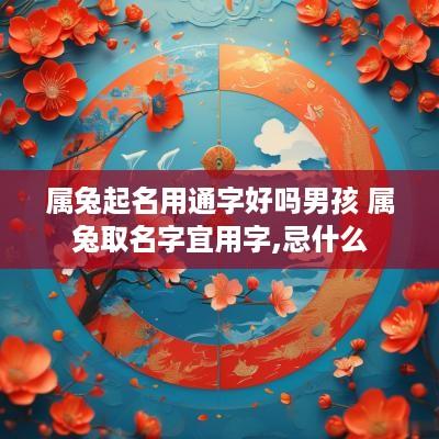 属兔起名用通字好吗男孩 属兔取名字宜用字,忌什么