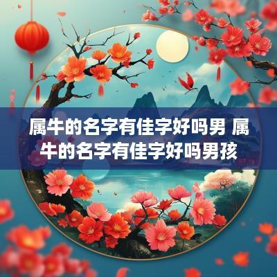 属牛的名字有佳字好吗男 属牛的名字有佳字好吗男孩