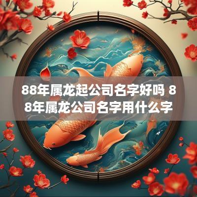 88年属龙起公司名字好吗 88年属龙公司名字用什么字好