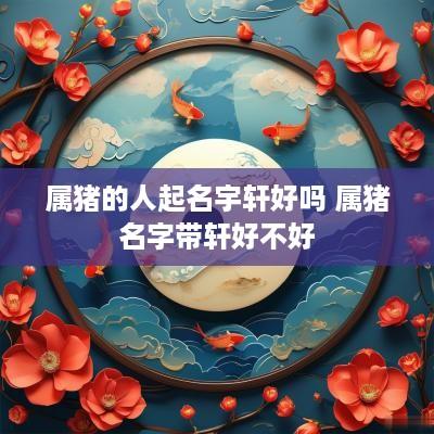 属猪的人起名宇轩好吗 属猪名字带轩好不好