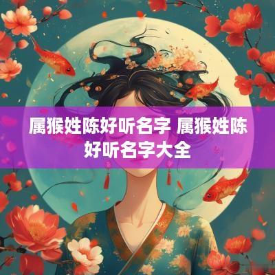 属猴姓陈好听名字 属猴姓陈好听名字大全