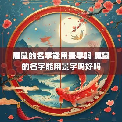 属鼠的名字能用景字吗 属鼠的名字能用景字吗好吗