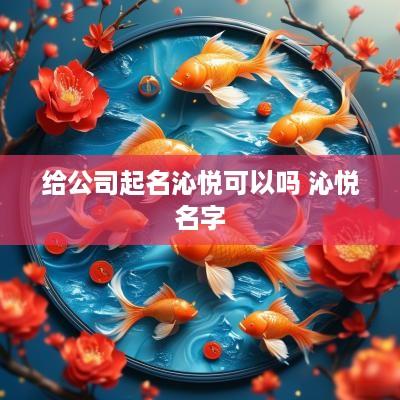 给公司起名沁悦可以吗 沁悦名字