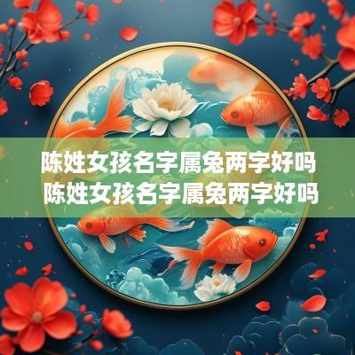 陈姓女孩名字属兔两字好吗 陈姓女孩名字属兔两字好吗怎么取