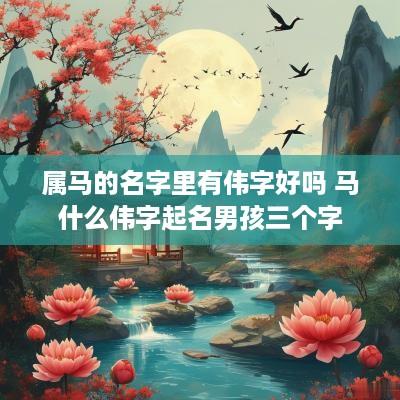 属马的名字里有伟字好吗 马什么伟字起名男孩三个字