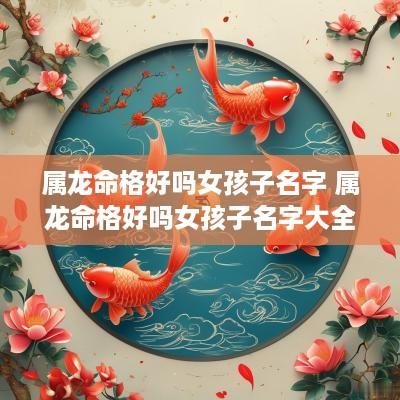 属龙命格好吗女孩子名字 属龙命格好吗女孩子名字大全