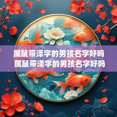 属鼠带泽字的男孩名字好吗 属鼠带泽字的男孩名字好吗怎么取
