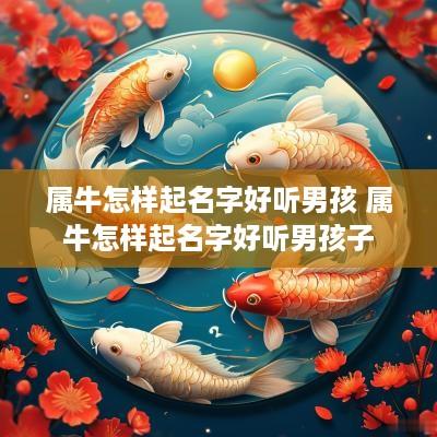 属牛怎样起名字好听男孩 属牛怎样起名字好听男孩子