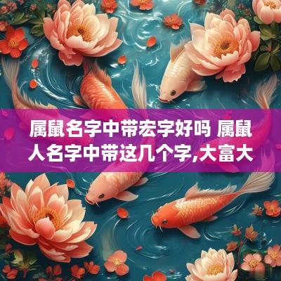 属鼠名字中带宏字好吗 属鼠人名字中带这几个字,大富大贵,转发行大运